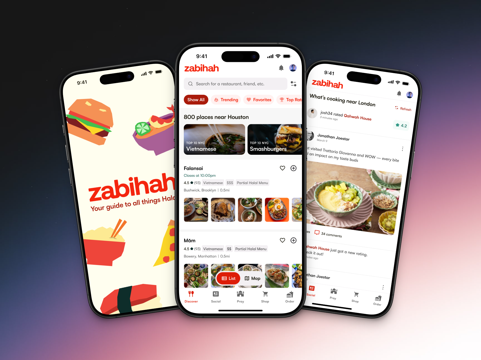 Zabihah application redesign screens